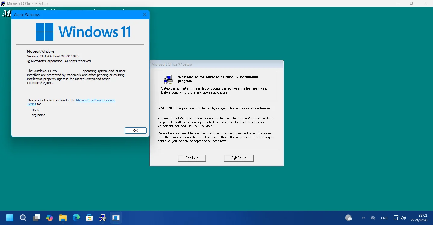 Installing Office 97 in Windows 11 26H1.webp