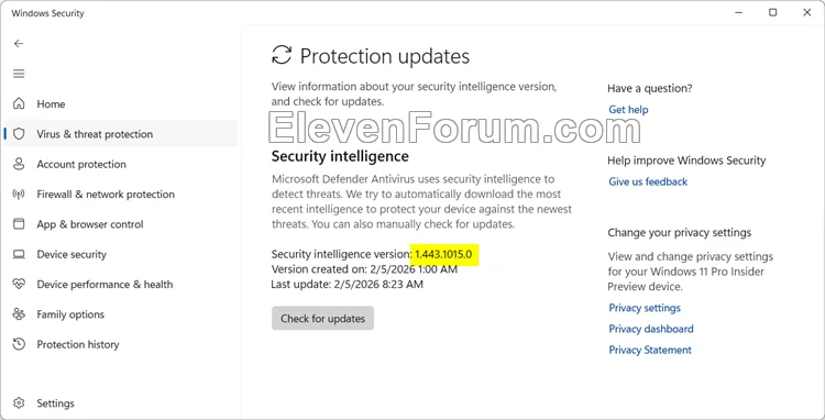 Find Microsoft Defender Antivirus Signature Version in Windows 11 ...