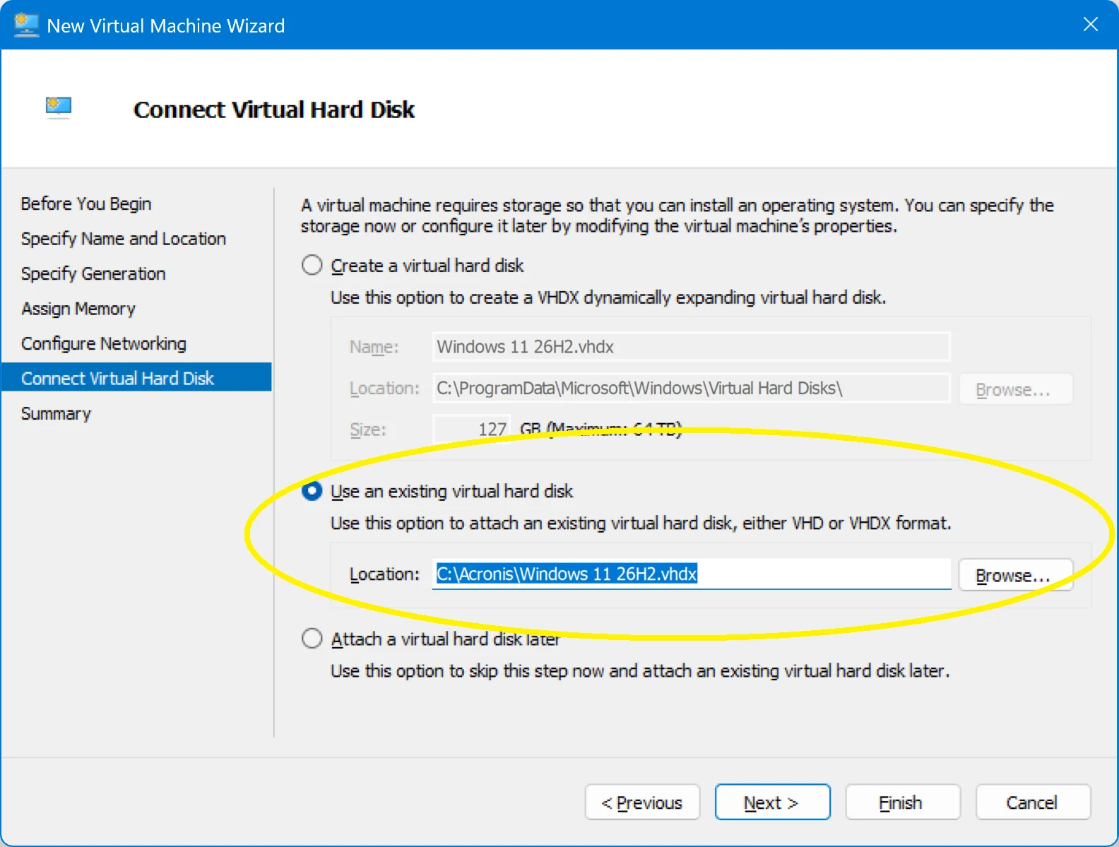 New VM using existing VHDx.webp