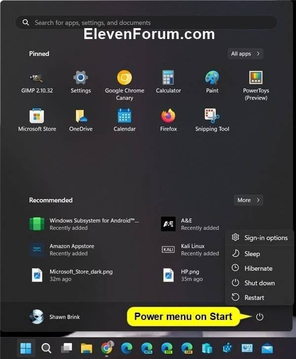 Add Or Remove Restart On Power Menu In Windows 11 Windows 11 Forum