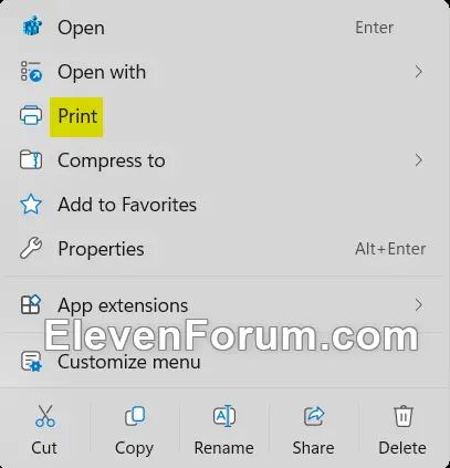 Add or Remove Print on Context Menu in Windows 11 | Windows 11 Forum