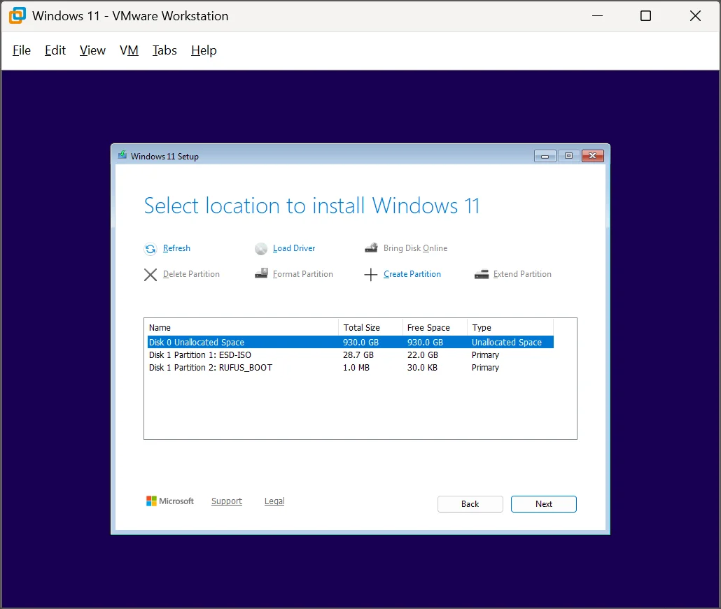 Select location to install Windows 11 - Rufus.webp