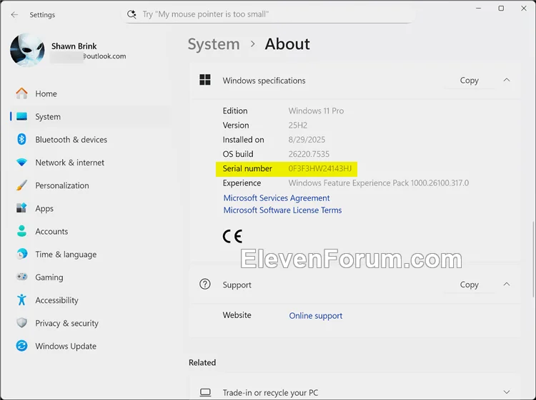 Find Serial Number of Windows 11 PC | Windows 11 Forum