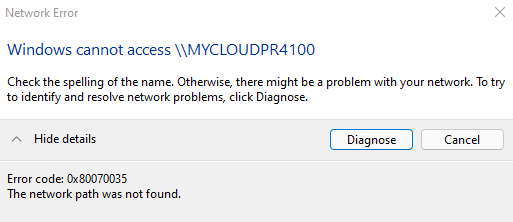 Can't Access NAS error.png