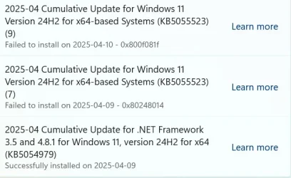 Failed to install on ‎2025-‎04-‎10 - 0x800f081f.webp