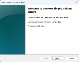 Formatting in Disk Manager New Simple Volume Wizard.webp