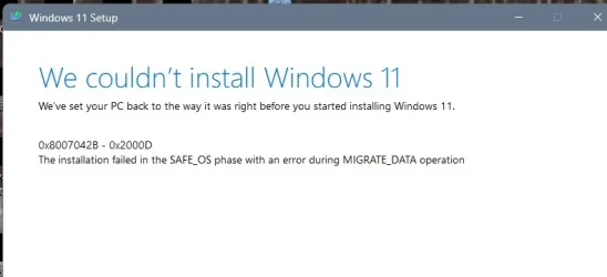 Windows in-place repair install failed.webp