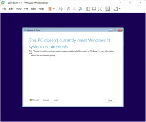 This PC doesn't currently meet Windows 11 system requirements.webp