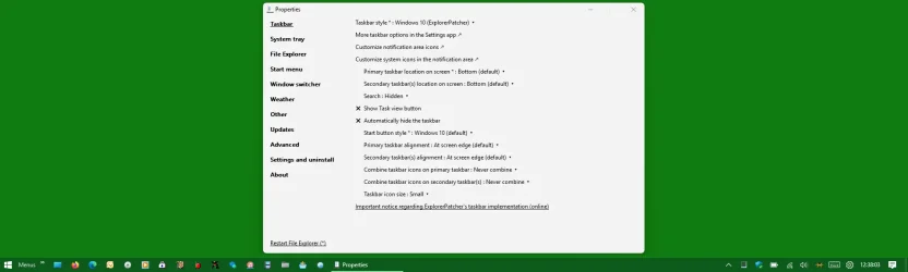 Win10 taskbar in Win11 EP.webp