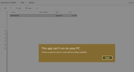 Paint Shop Pro 4.12 error message.webp
