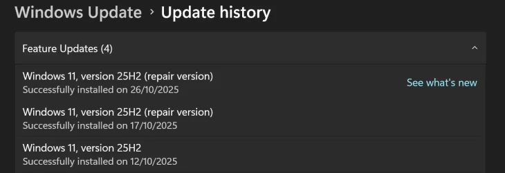 Repair versions 25H2.webp