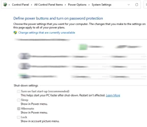 Control panel, Power options, Choose what the power buttons do.webp