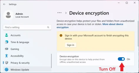 2 - Sign in with your Microsoft account to finish encrypting this device.webp