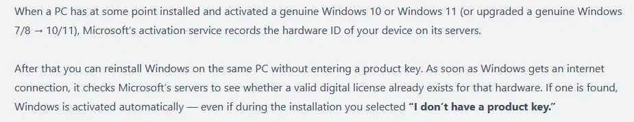 Digital licence is linked with hardware ID.webp