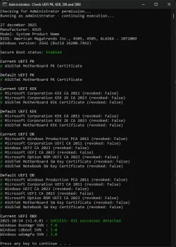 CA2023 Solved Check PK,KEK,DB,DBX new#2 After BIOS update 4505. All clear.webp