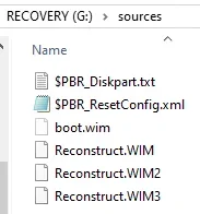 RecoveryDrive sources folder.webp