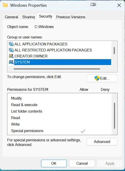 Windows folder permissions query | Windows 11 Forum