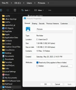 Pictures folder properties 030626.webp