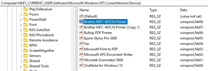 Brother MFC-465CN Printer in Registry 06.webp