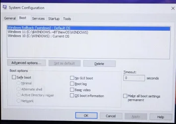 After Win10 to Win11 upgrade, laptop fails boot every time with