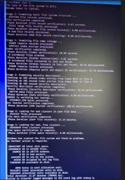 chkdsk b v E - system disk.webp