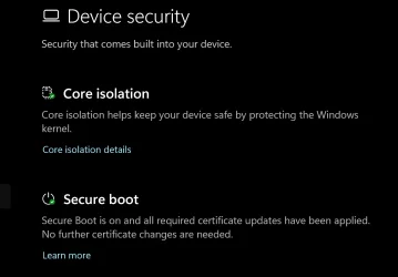 Device Security Secure boot 2023 cetificate updated 03-06-2026.webp