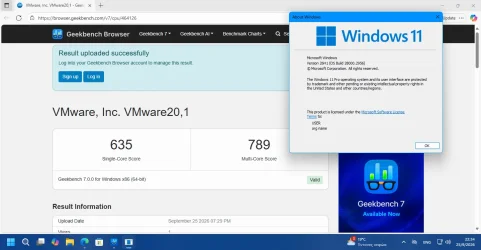 Geekbench 7 score for Windows 11 26H1 28000.2956.webp