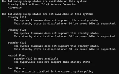 PowerCfg -a in Terminal window.webp PowerCfg -a in Terminal window.webp