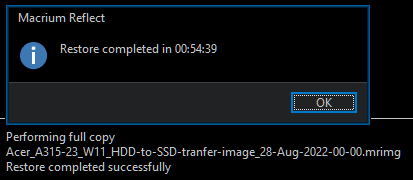 Samsung 870 EVO 1TB (restored in 54 min 39 sec) Macrium Reflect.png Samsung 870 EVO 1TB (restored in 54 min 39 sec) Macrium Reflect.png