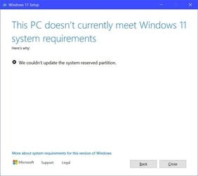 This PC doesn't currently meeet Windows 11 system requirements.jpg