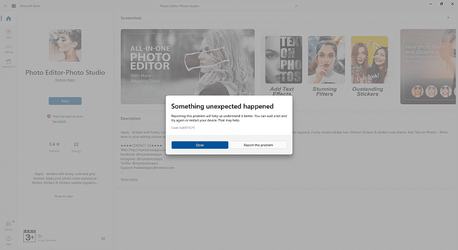 Photo Editor-Photo Studio - Something Unexpected Happened 0x80073CFE.png