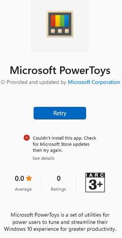 Microsoft PowerToys Store App Error.png