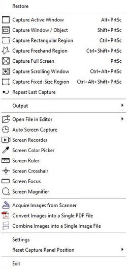 FastStone Capture Tray Icon Context Menu.png
