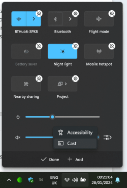 Cannot find cast option/icon when I click on the Network, Volume, and ...