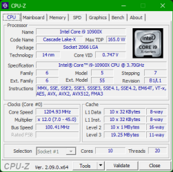 CPU-Z - Intel Core i9 10900X.png