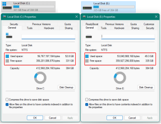 4. Disk0 & Disk1 C partition sizes, per Properties.png