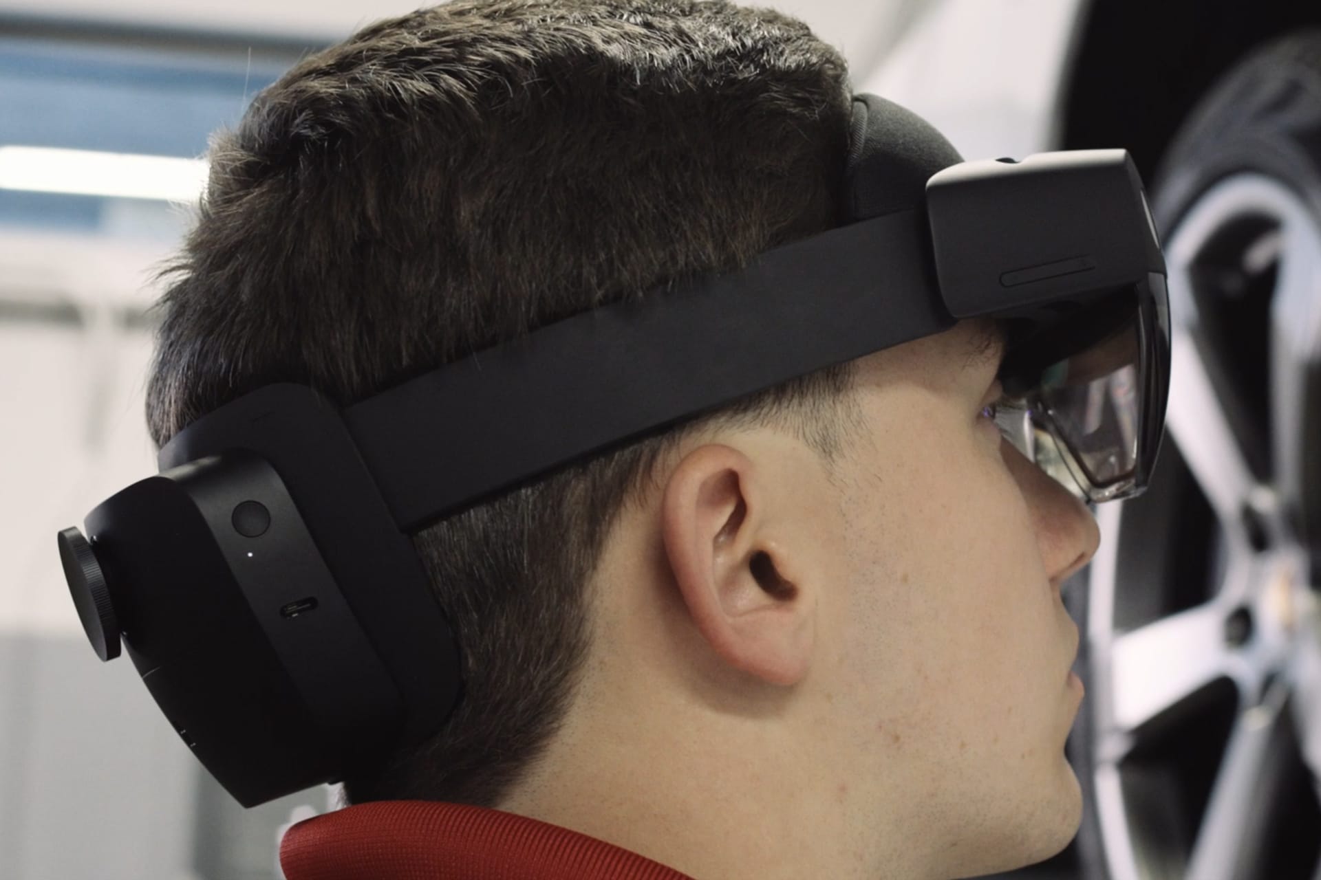 Man wearing a HoloLens device