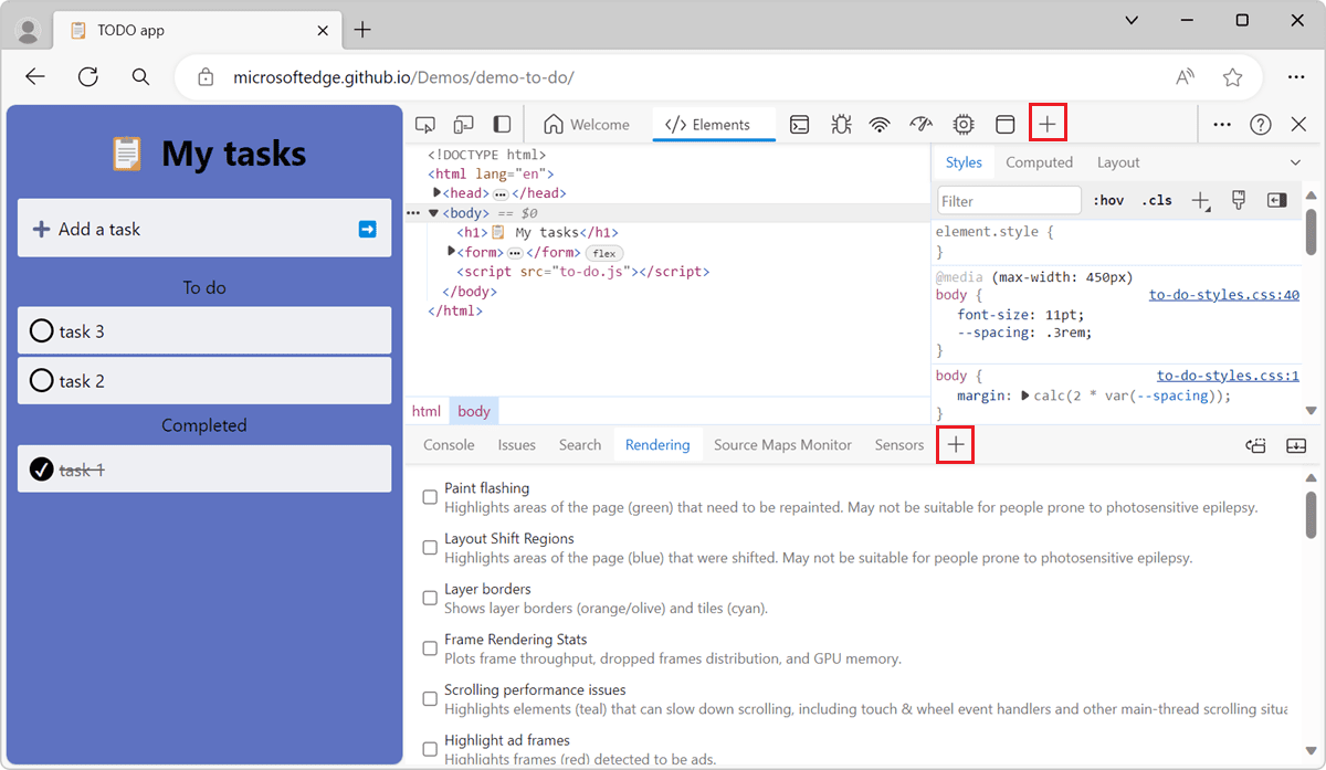 The two More tools buttons, in the Activity Bar and in the Quick View toolbar