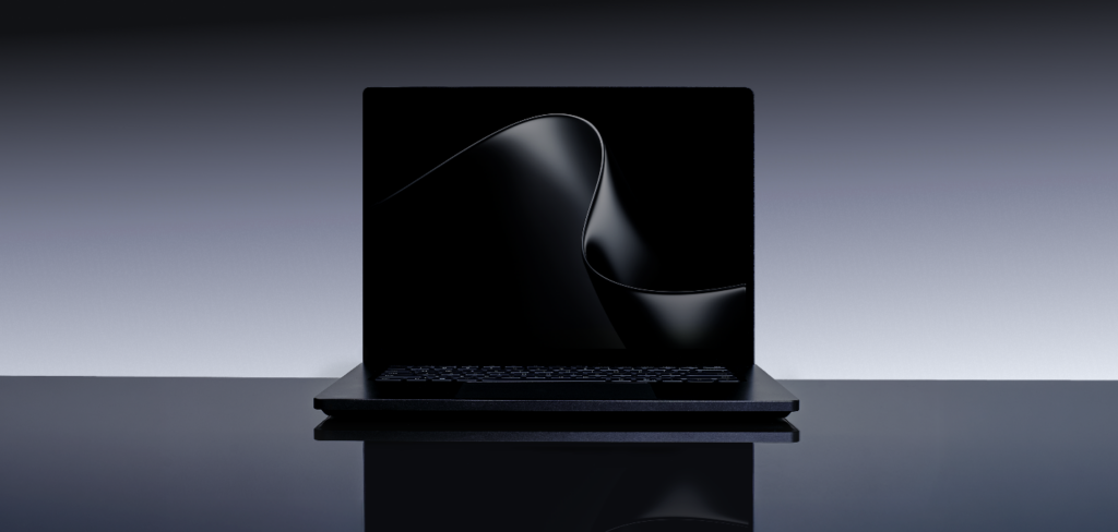 Image of black Bloom on screen of Surface Laptop Ultra
