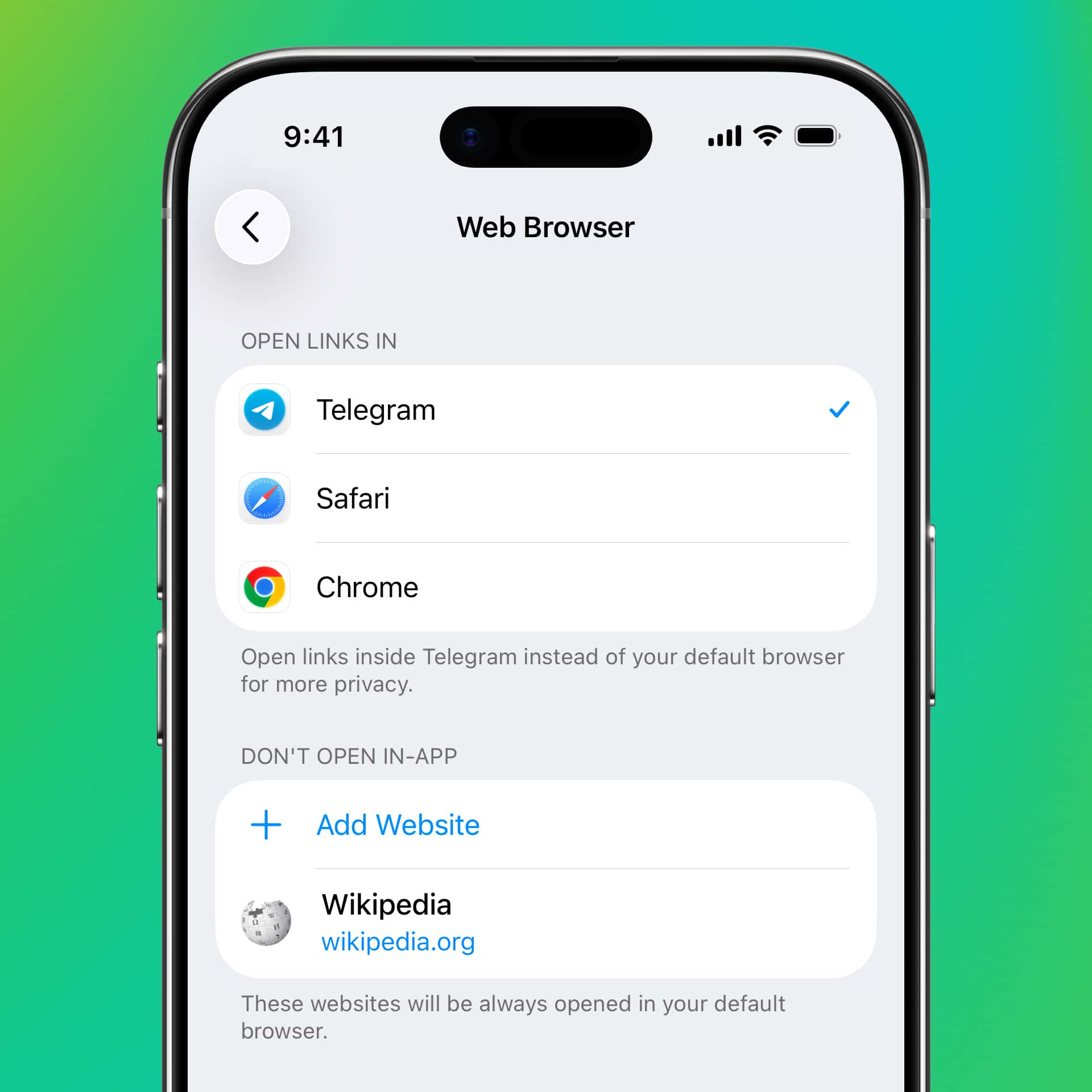 Web Browser Settings