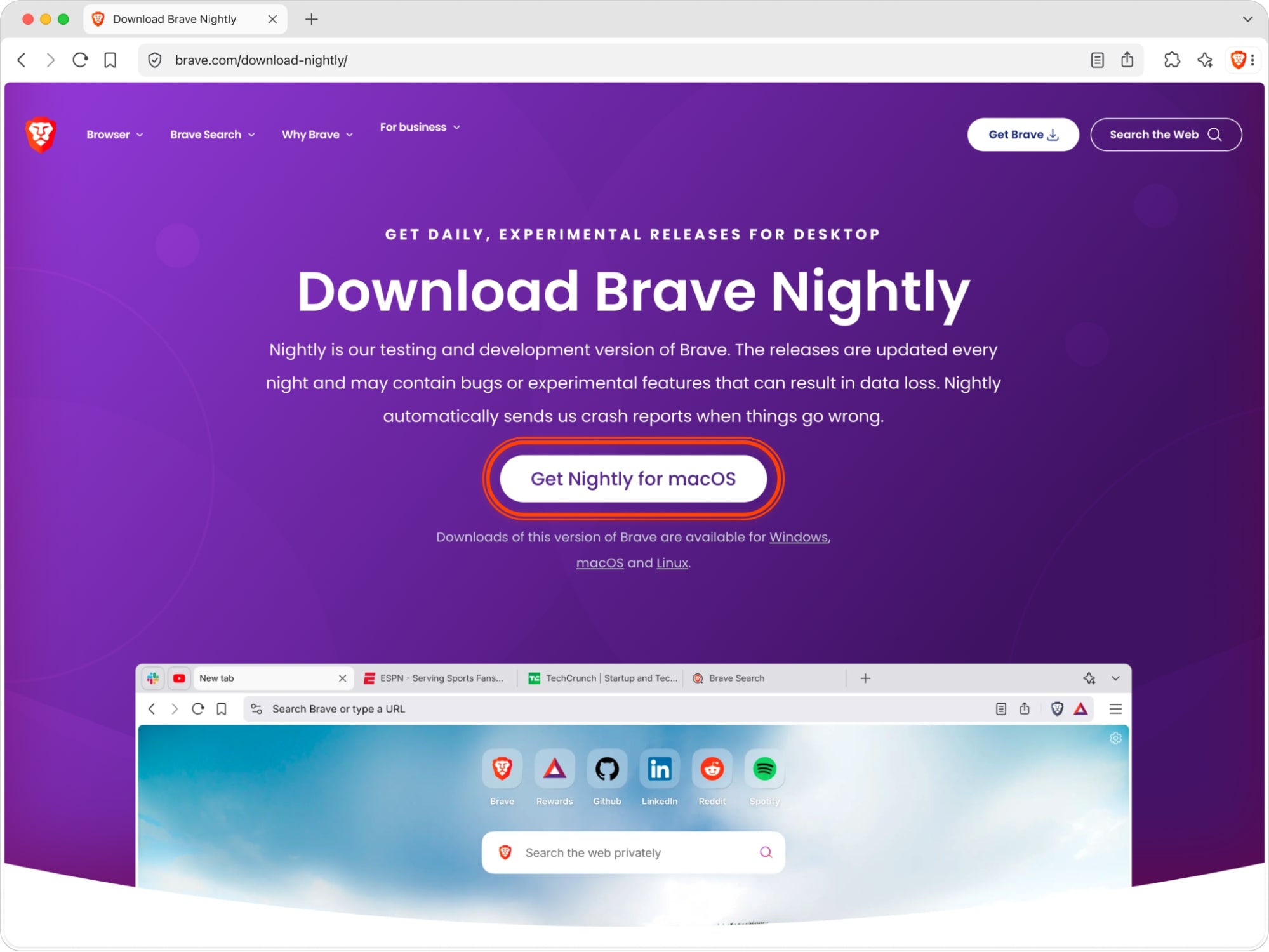 Downloading Nightly