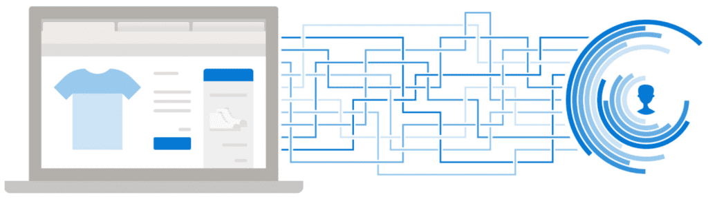 Illustration of user data being used online