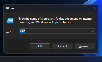 Run dialog in dark mode