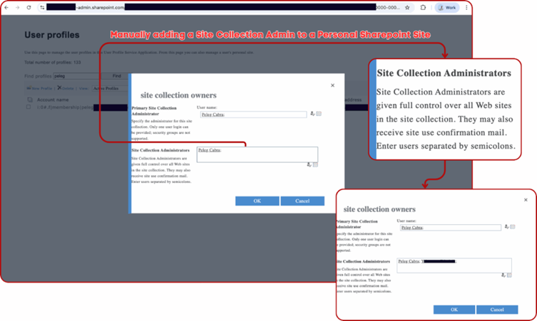 Manually adding a site collection Admin
