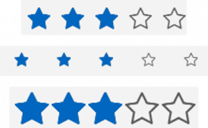 Screenshot of stars in a rating system