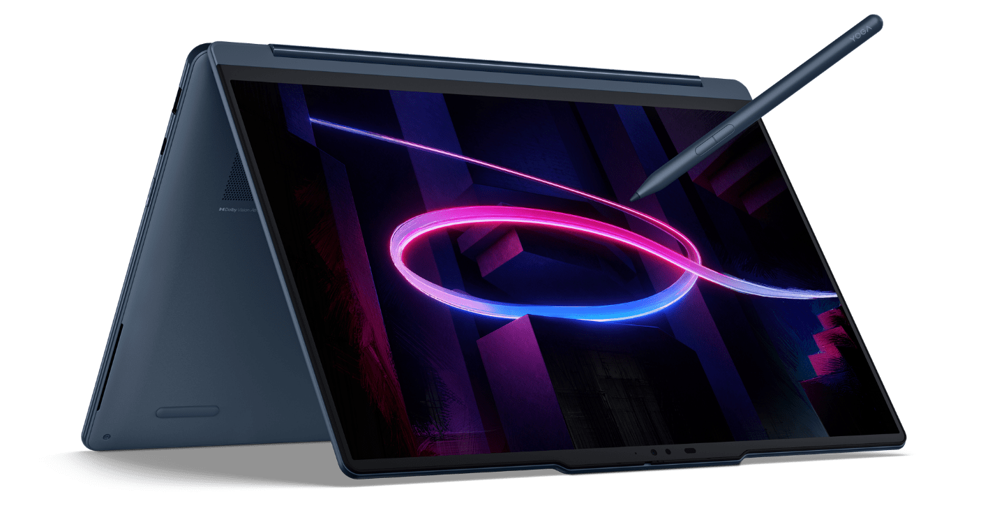 The Yoga 9i 2-in-1 Aura Edition (14”, 11) in Tent Mode
