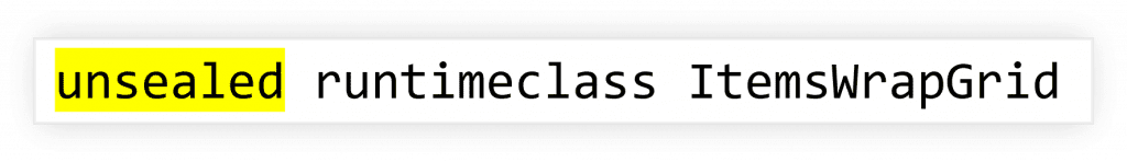 Screenshot of line of code with first word highlighted
