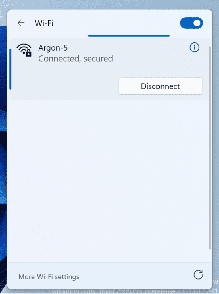 New refresh button on the Wi-Fi Quick Settings flyout.