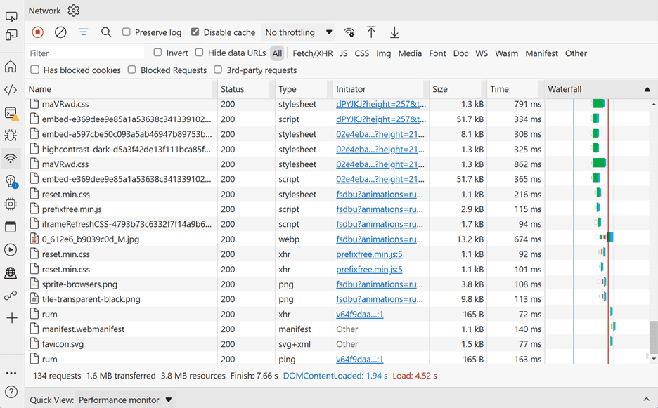 Screenshot of the Edge DevTools in Focus Mode