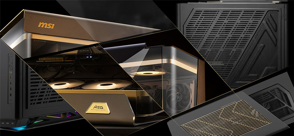 The MEG MAESTRO 900R Case and MEG CORELIQUID E15 360 Liquid Cooler